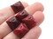 8 14mm x 12mm Red Rectangle Flatback Vintage Lucite Plastic Cabochons